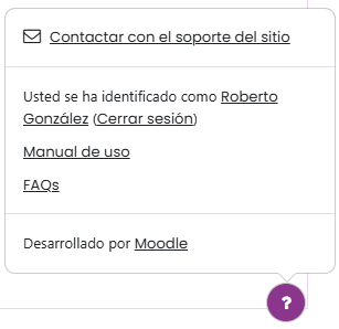 Captura del elemento flotante con icono de interrogación.